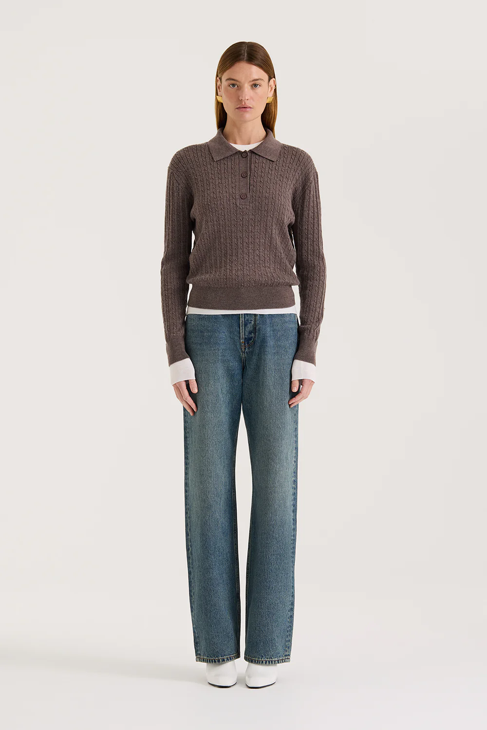 Eleni Cable Knit Polo - Image 5