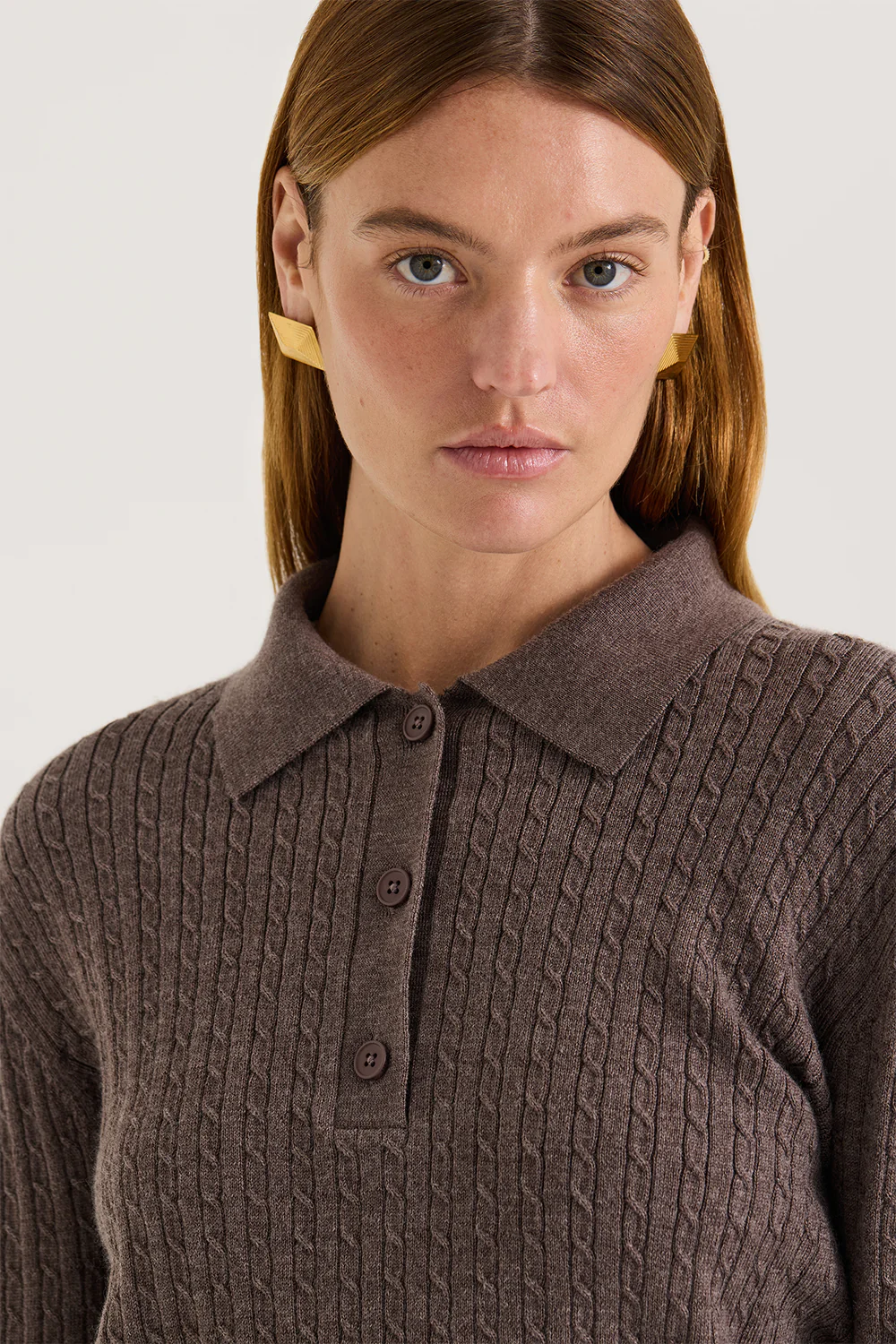 Eleni Cable Knit Polo - Image 6