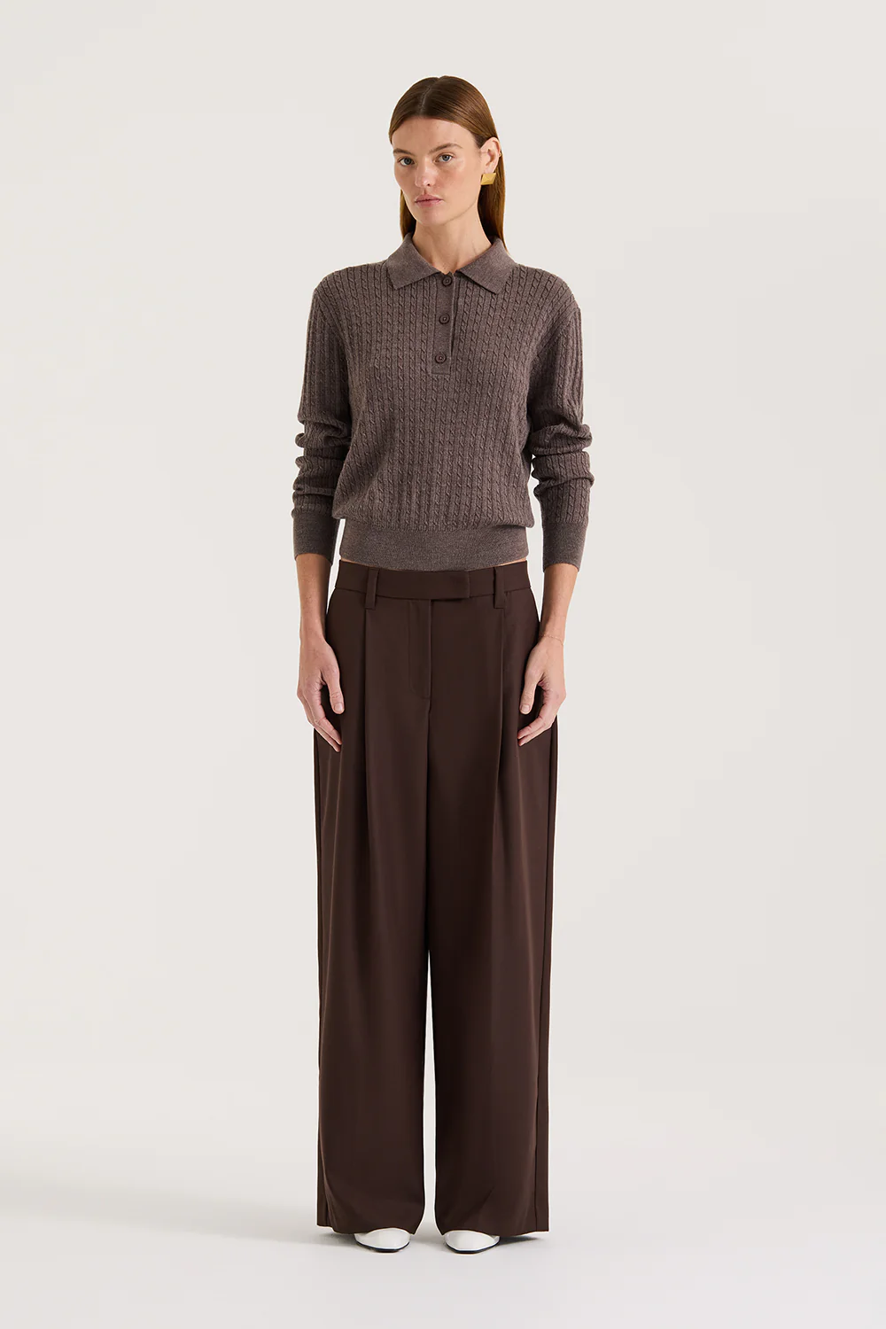 Eleni Cable Knit Polo - Image 7
